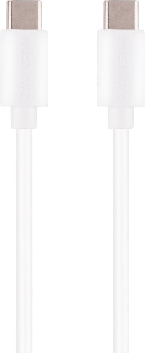 Musthavz - USB-C naar USB-C Kabel – 0,5 Meter – Wit – Snelladen & Dataoverdracht