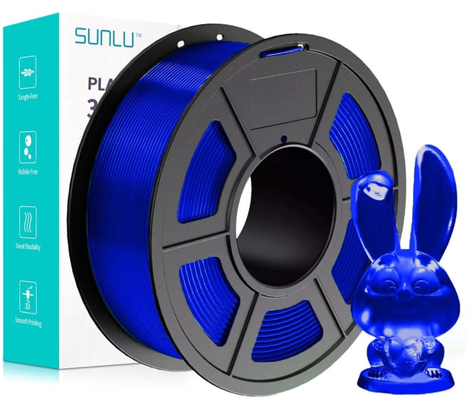 SUNLU PETG Blauw transparant / Blue 1kg - 1.75mm - 3D printer filament