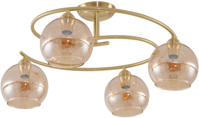 QAZQA alanis - Moderne Plafondlamp - 4 lichts - Ø 65.6 cm - Messing - Woonkamer | Slaapkamer | Keuken