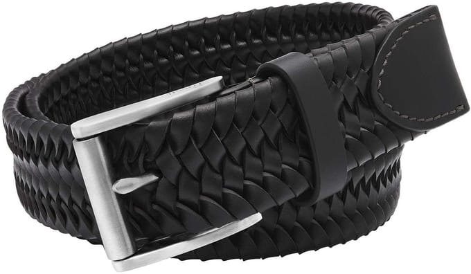 FOSSIL Leren riem Rhett Stretch Belt W100 Black zwart