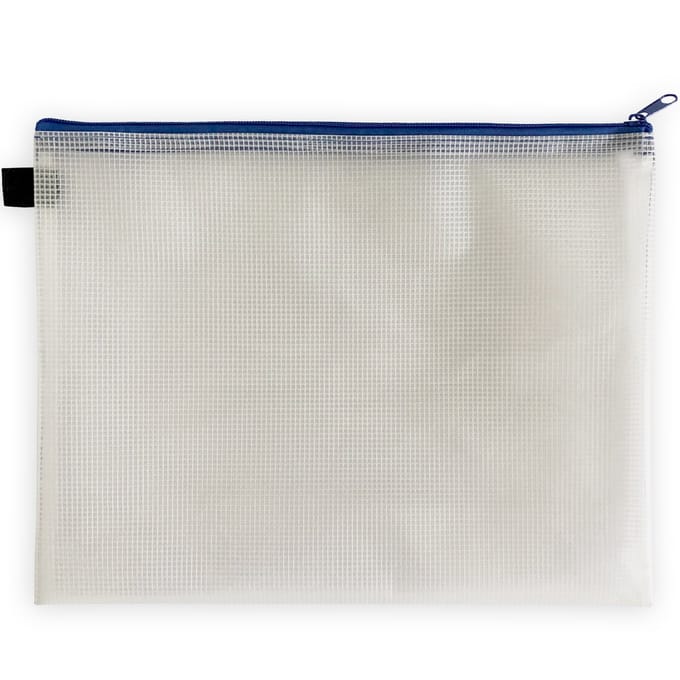 ACROPAQ Documententas – 5 stuks – A4+ (27 x 36 cm) – Ritssluiting & waterdicht – Documententas blauw – Documenten tas