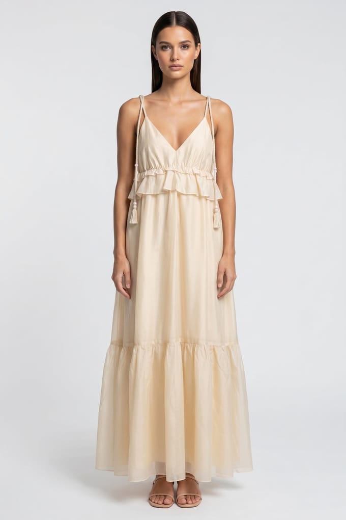 & Other Stories Ama Dress Beige Größe: 44 | Maxikleider Outlet | Damen | Braun