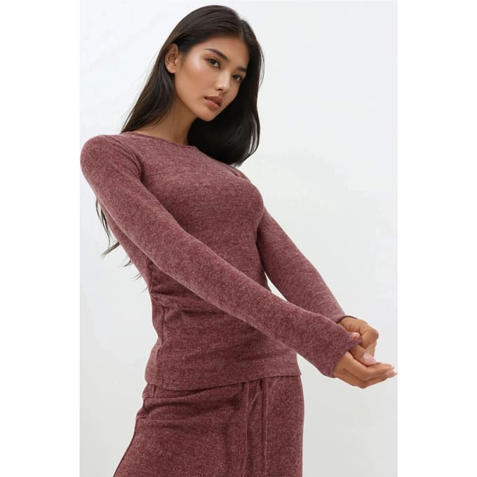 Zachte Textuur Lange Mouwen Blouse