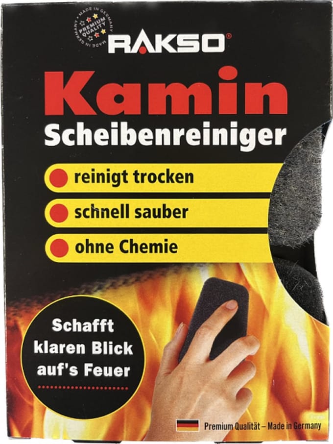 Rakso Kamin - Schoonmaak Spons - Kachelruit - Snel schoon - 2 Stuks