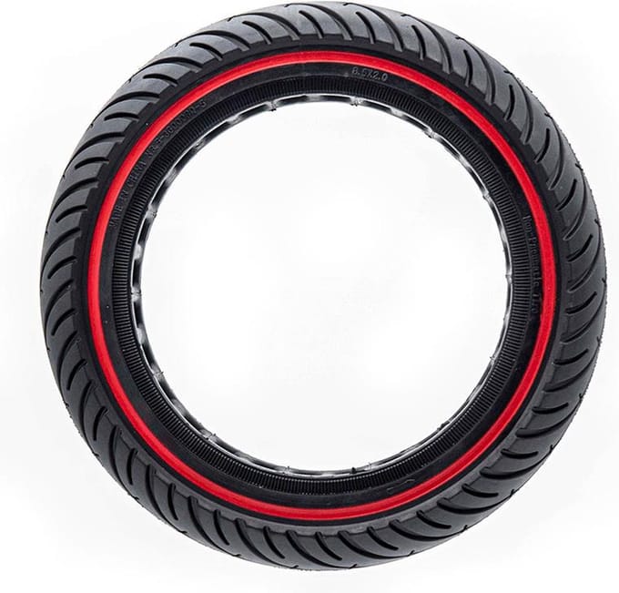 E-wheel - Ultra-Light Massieve Band 8.5x2-6.1/B34 - 50mm Breed - Rode Lijn - Nedong