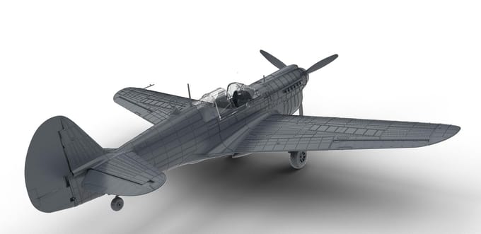 Eduard Dual Combo Royal Class Warhawk Plastic Modelbouwkit EDUR0025 1/48 P-40N (Vliegtuig) gray