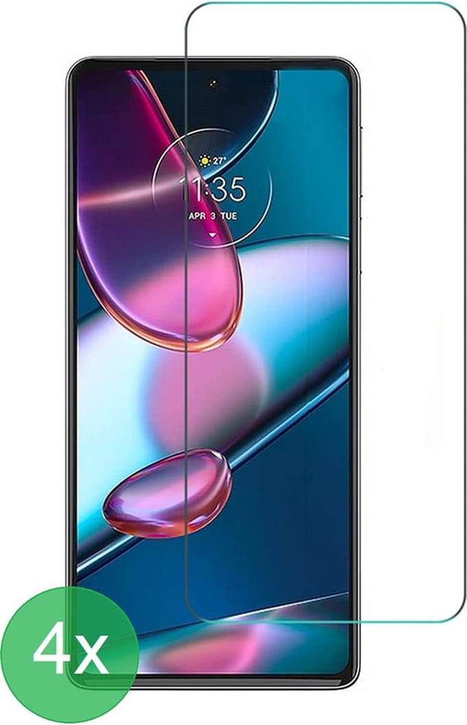 Geschikt Voor: Motorola Edge 30 Pro Screenprotector 4x - screen protector - glas - bescherm - beschermglas - ZT Accessoires
