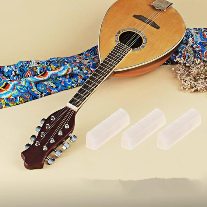 3-delige set Duurzame snaarmoer voor 8-snarige mandoline Instrument Vervanging Reparatie Accessoires white