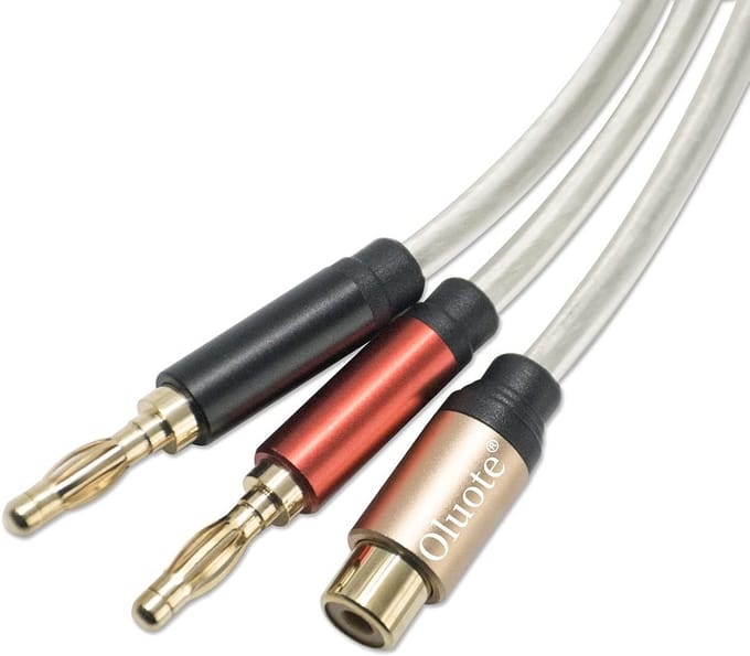 Luidsprekerkabel RCA-aansluiting naar banaanstekker 1,5 m - Audio verlengkabel voor thuisbioscoop