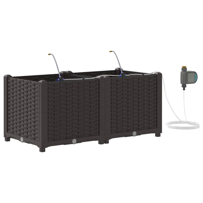 vidaXL - Plantenbak - 2 - st - Bruin - 80 - x - 40 - x - 37,5 - cm - PP