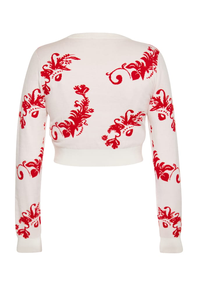 IZIA Jumper Dames Wol Wit Rood