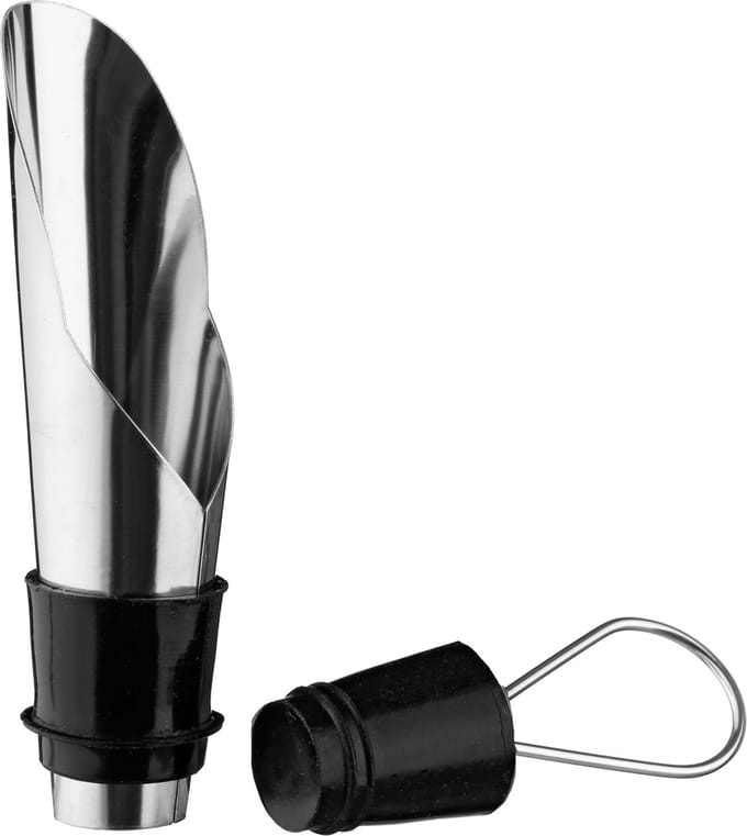 5Five Vacuum wijnstopper met afsluitdop - metaal - 2 x 2 x 8 cm - Flessenstop - VacuVin - Wijnafsluiter