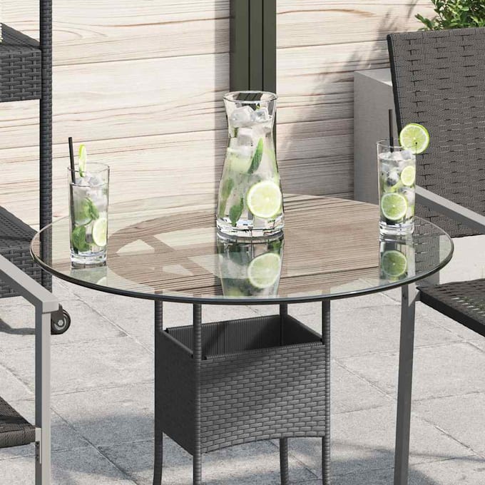 vidaXL - Tafelblad - van - gehard - glas - 600 - mm - rond