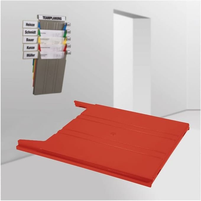 Opbergbak Eichner Flat, voor wand-sorter, vulhoogte 9 mm, B 240 x D 15 x H 302 mm, rood