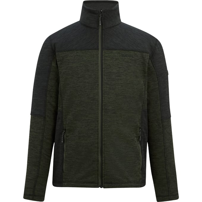Regatta Highton Fleece Volledige Rits Midlayer voor Heren (Donker Khaki/Zwart)