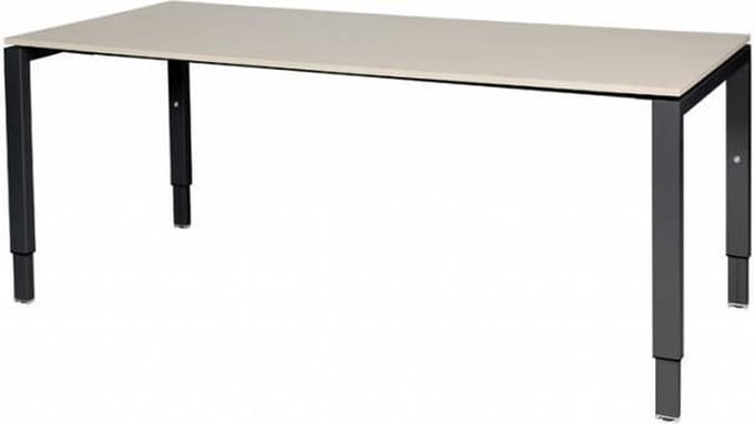 Verstelbaar Bureau - Domino 180x80 Eiken - zwart frame