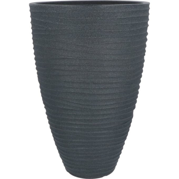 4goodz Plantenbak/bloembak hoog rond 40 cm met ribbels
