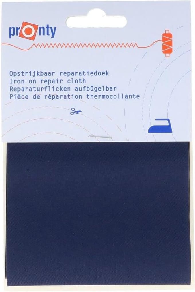 PRONTY REPARATIEDOEK KEPERKATOEN OPSTRIJKBAAR, 054 MARINE -PER STUK.