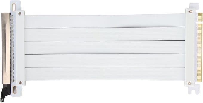 PCIe 4.0 Riser Kabel - Verlengstuk Grafische Kaart - PC Componenten Plaatsen - 180 Graden Hoek - 40cm - Wit