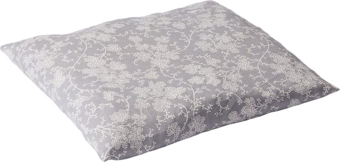 D&L Druivenpitkussen Classico - 27 x 25cm - Grijs met Witte Bloemen