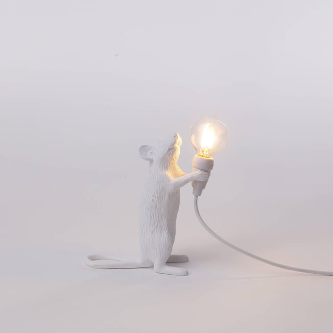 SELETTI Mouse Lamp LED decoratieve lamp USB rechtop wit
