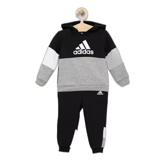 Kinder fleece trainingspak met geblokte kleuren adidas