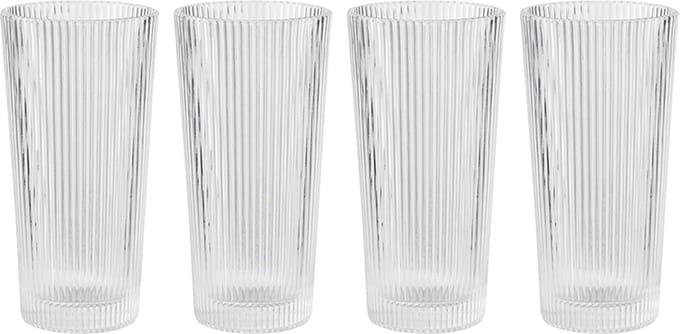 Stelton Pilastro - Longdrinkglas - Ribbel - 300 ml - 4 stuks