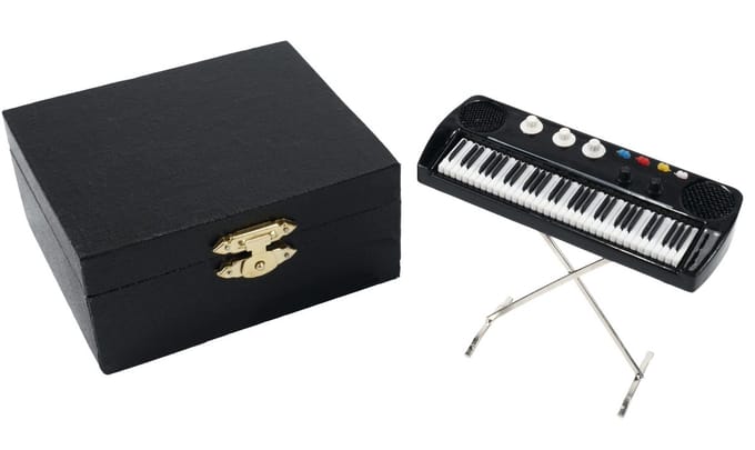 MusicGifts - Miniatuurinstrument - Keyboard op standaard - Met koffer