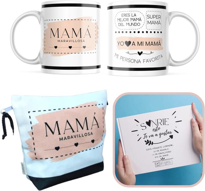 Originele Moederdagcadeauset voor Dames - Toilettas en Multifunctionele Mok
