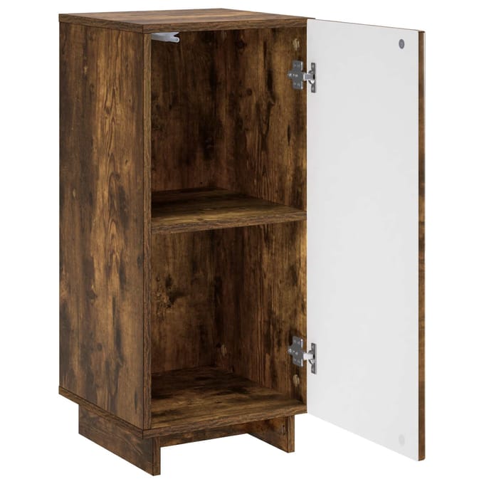 vidaXL - Dressoir - Gerookt - eiken - 33,5 - x - 34,5 - x - 75 - cm - Bewerkt - hout