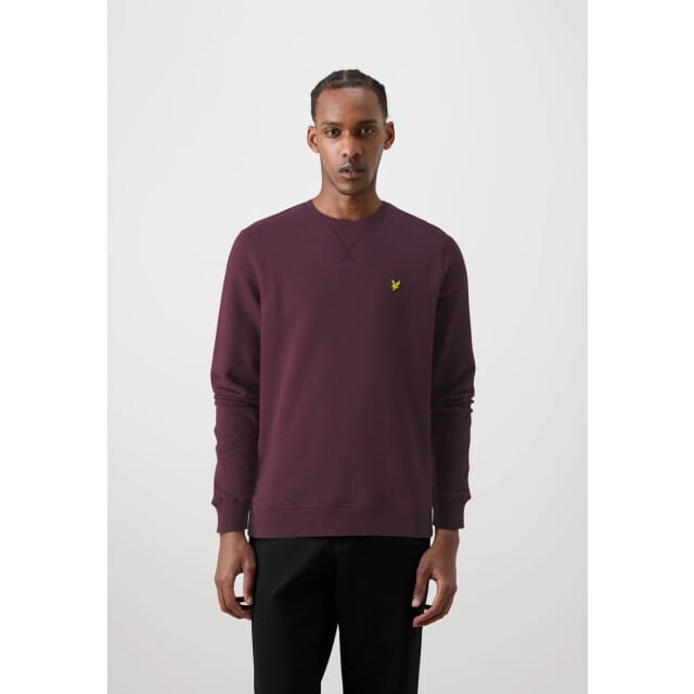 Lyle and Scott Cotton merino crew neck bordeaux