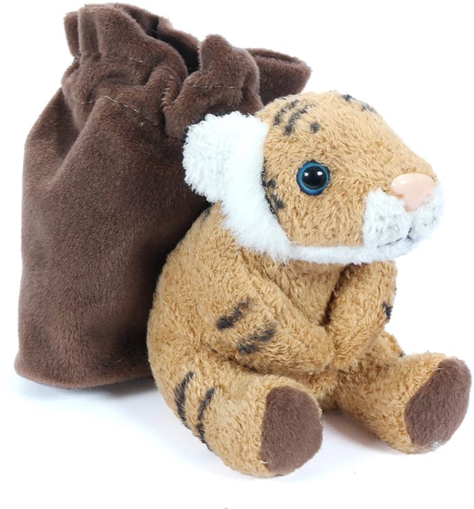 PIA Soft Toys - Pluche Tijger Knikkerzak - 12 cm
