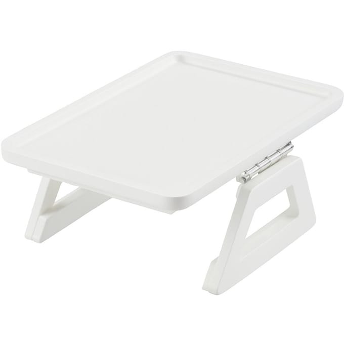 Ceruzo Armleuning Dienblad – Wit – Bamboe – 33x24 cm – Inklapbaar – Met Antislip