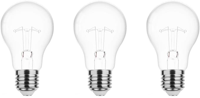 Technik E27 Wolfraam-Gloeilamp Dimbaar 40W - 2700K - Warm Wit - Gloeilamp Globe A55 - 3 stuks