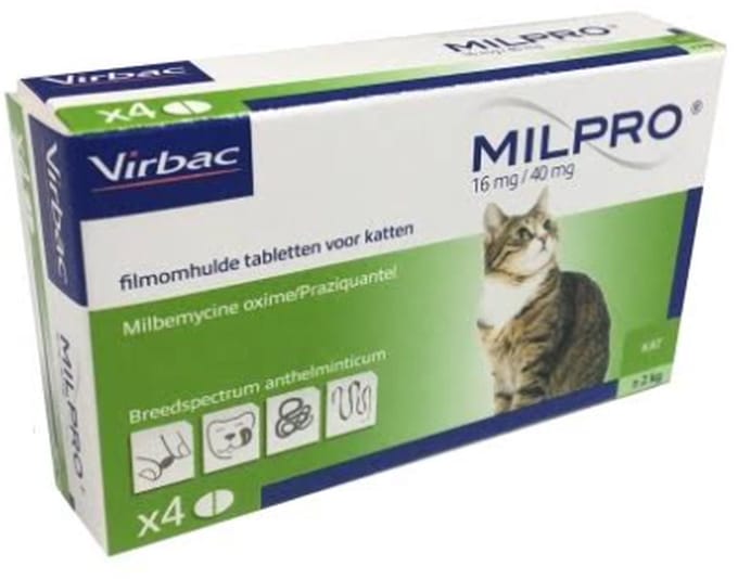 Milpro Ontworming - Grote Kat (+ 2 kg) - 4 tabletten