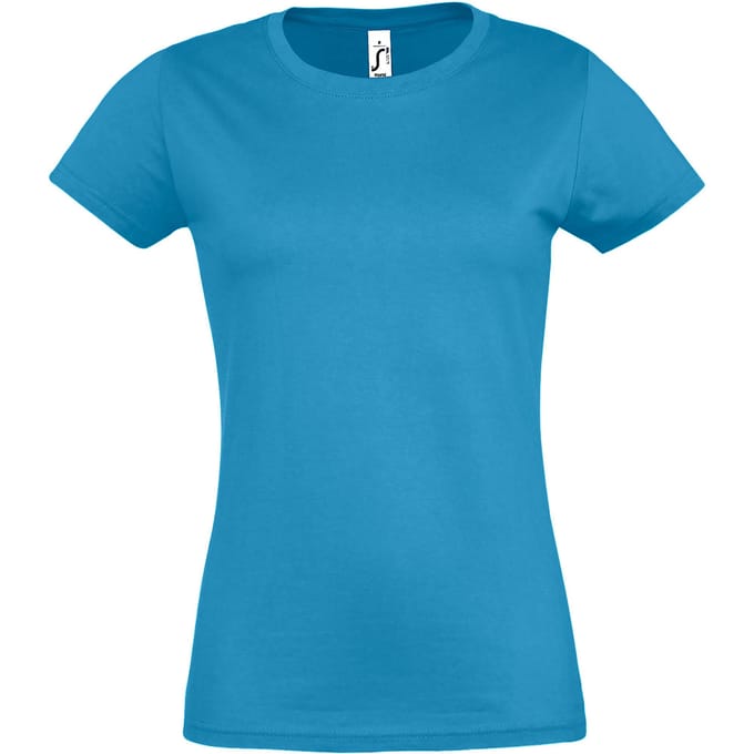 SOLS Dames/dames Imperial Heavy Short Sleeve T-Shirt (Aqua)