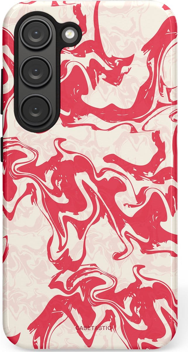 Casetastic hoesje geschikt voor Samsung Galaxy S23 - Dubbellaagse bescherming - Marshmellow Explosie - Fashion Case - Koraal Wit Crème Lichtroze