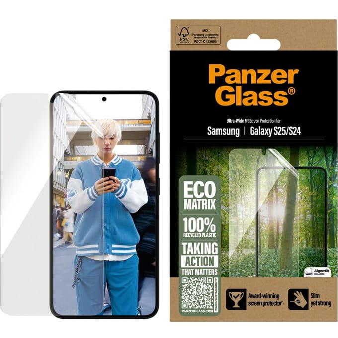 PanzerGlass Eco MATRIX Screen Protector Samsung Galaxy S25 | Ultra-Wide Fit