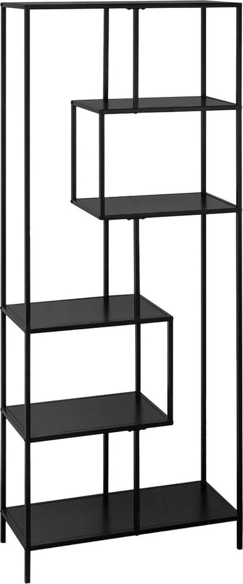 sweeek - Open wandkast asymmetrisch 6 vakken metaal 77cm - industrielle