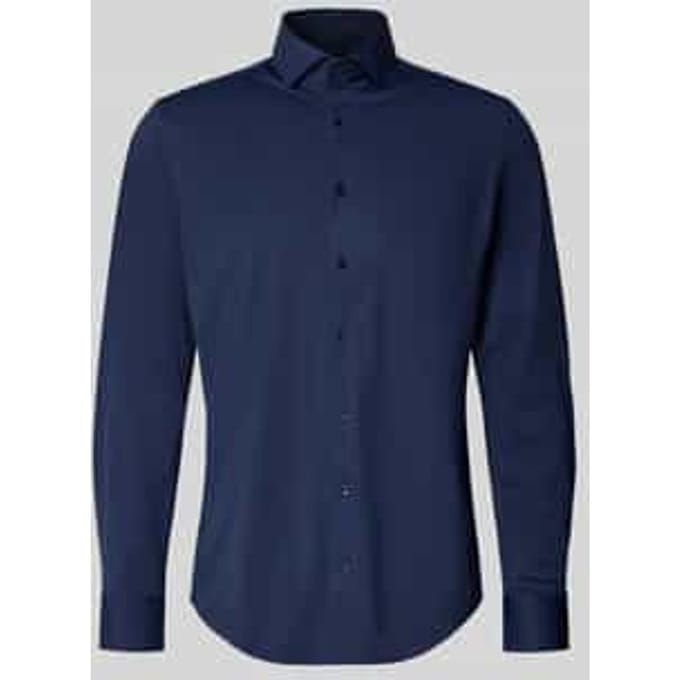 Overhemd Seidensticker donkerblauw cutaway boord lange mouw