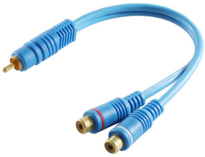 Cinchstecker/ 2 Cinchkupplung, blau, 0,2m
