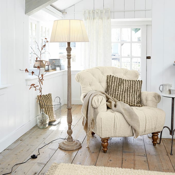 LOBERON Staande lamp Morten antiekbruin/crème