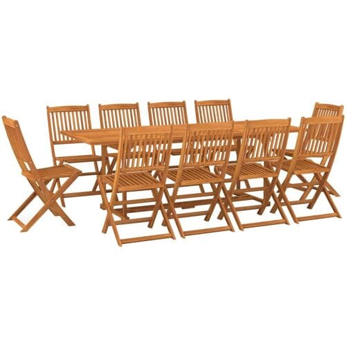 vidaXL - 11-delige - Tuinset - 220x90x75 - cm - massief - acaciahout