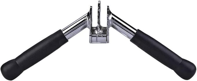 Triceps Bar - V-greep Kabel - Kracht Training - Ergonomisch Ontwerp - 39 cm - Zilver