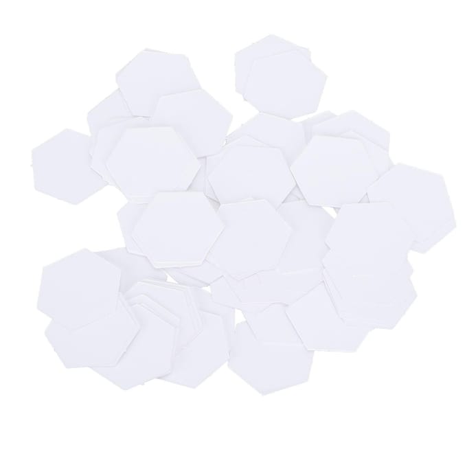 100 Stuks Patchwork Sjabloon Zeshoek Papier Modelbord Quilten Naaien Knutselen DIY Steekgereedschap 16mm white