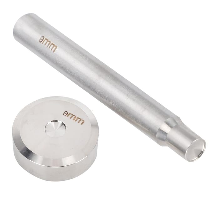 9 mm dubbelzijdige klinknagelpons, leerbewerkingsgereedschap, knopeninstallatieset, basisset white