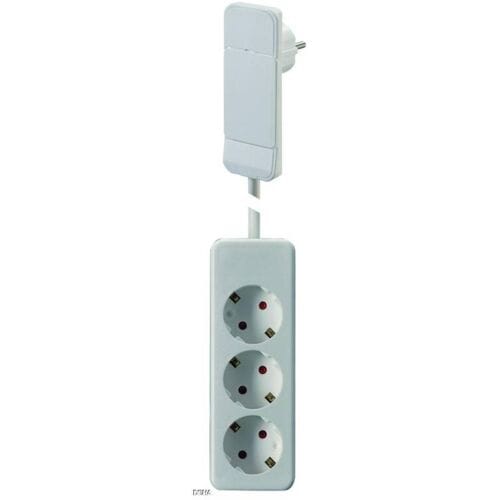 BACHMANN SmartPlug platte connector, met 3x geaarde stekkerdoos, wit, 1,6 m