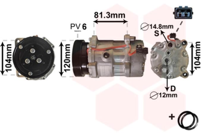 Van Wezel - AIRCO COMPRESSOR VOOR FORD GALAXY 1995-2000 1067111