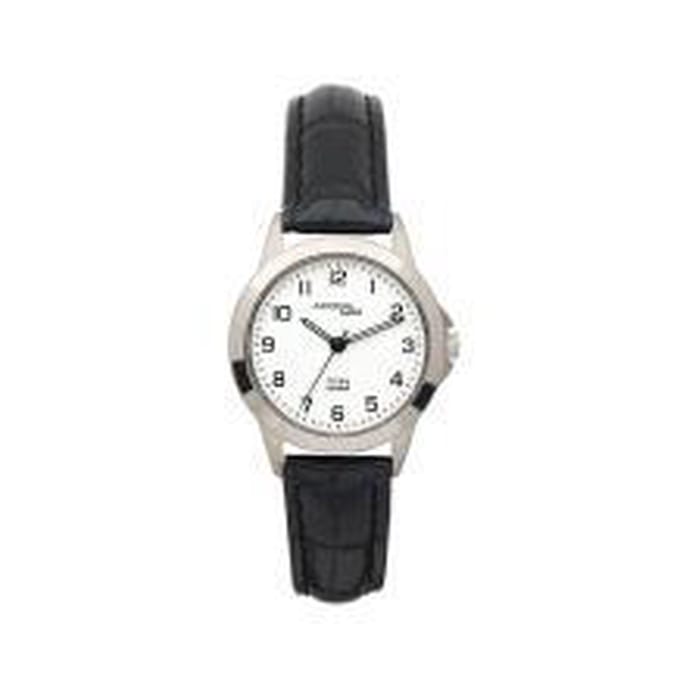 adora Saphir glas zwart leren band AS4144