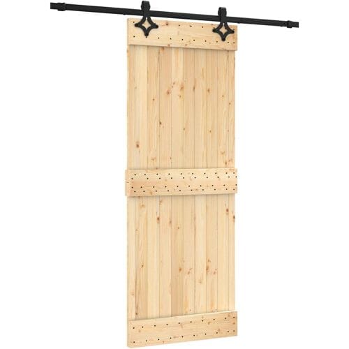 vidaXL - Schuifdeur - 80 - x - 210 - cm - Massief - Pine - Hout - (Onbehandeld)